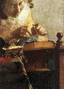 The Lacemaker (detail) wet VERMEER VAN DELFT, Jan